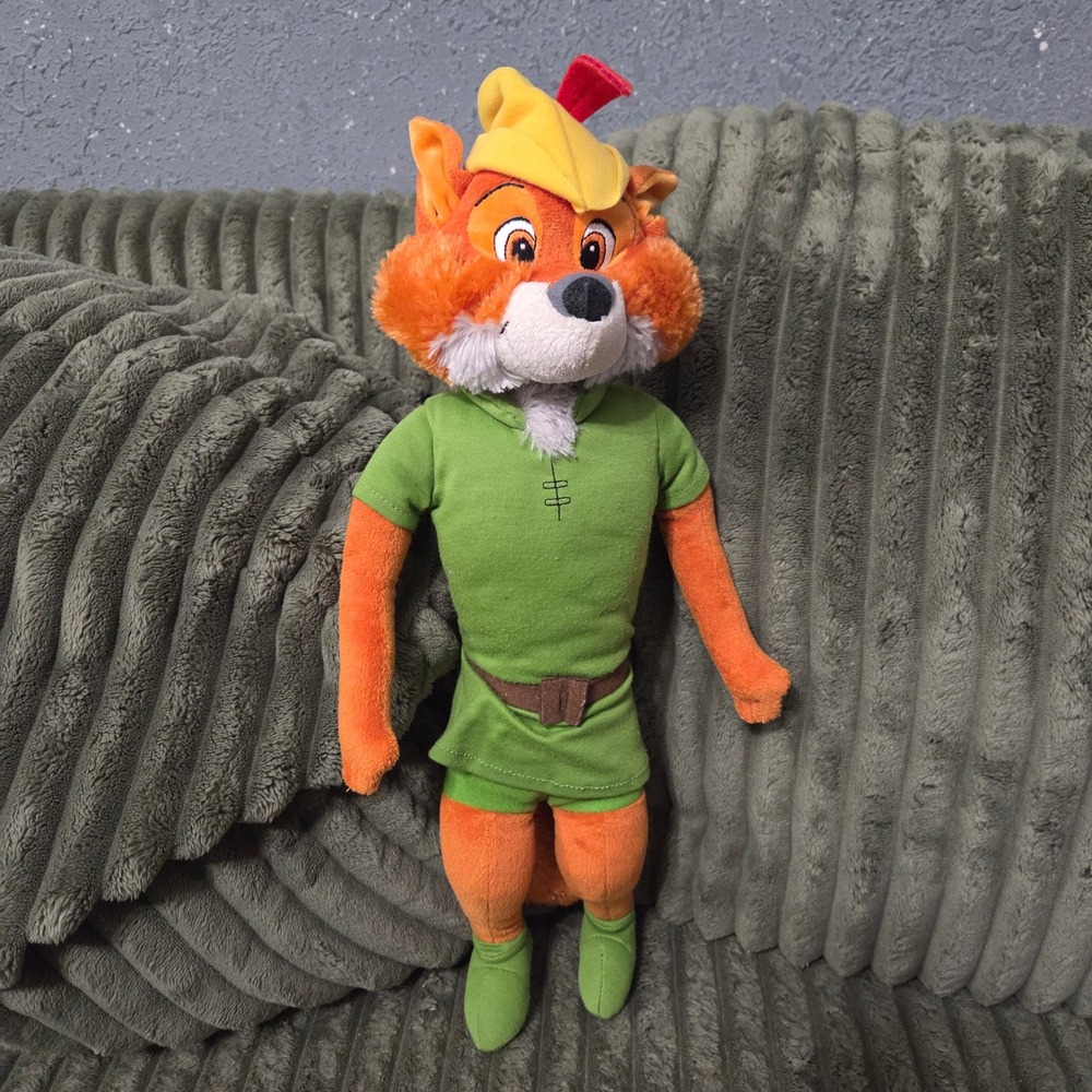 Disney Store Robin Hood Plush Stuffed Animal Fox Green Tunic 17 Inch Toy SY1007